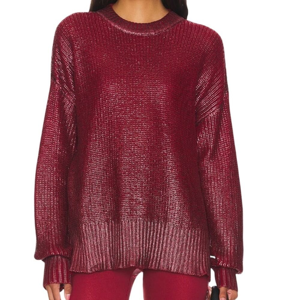 BEACH RIOT x REVOLVE Callie Oversize Slouchy Crewneck  Sweater Merlot Shine M